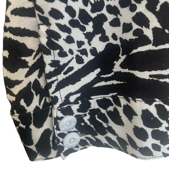 Covington Linen blend Shacket jacket shirt zebra print button down women’s shirt - Picture 6 of 8